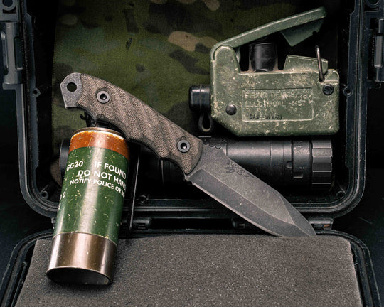 Disaster Jr - OD Green Canvas Micarta, Allen Bolts, Textured Grip