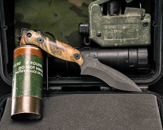 Extremis MK1 - Buckeye Burl, Allen Bolts, Hollow Lanyard Hole, Smooth Grip