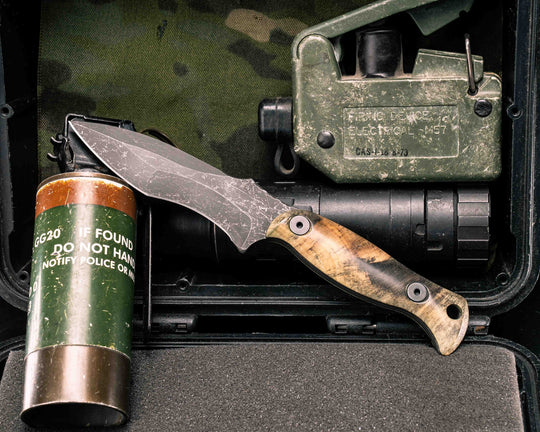 Extremis MK1 - Buckeye Burl, Allen Bolts, Hollow Lanyard Hole, Smooth Grip