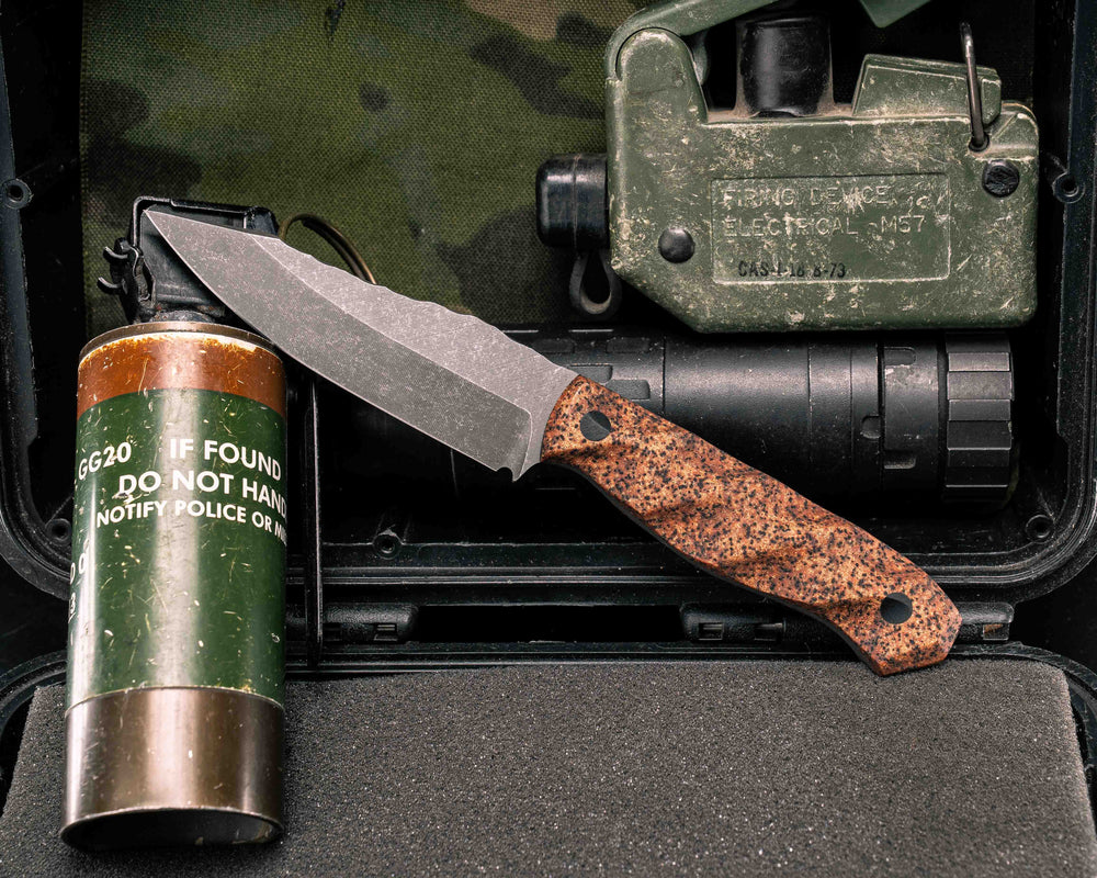 Field Knife Jr- Copperhead GripX, CF Pins, Textured Grip