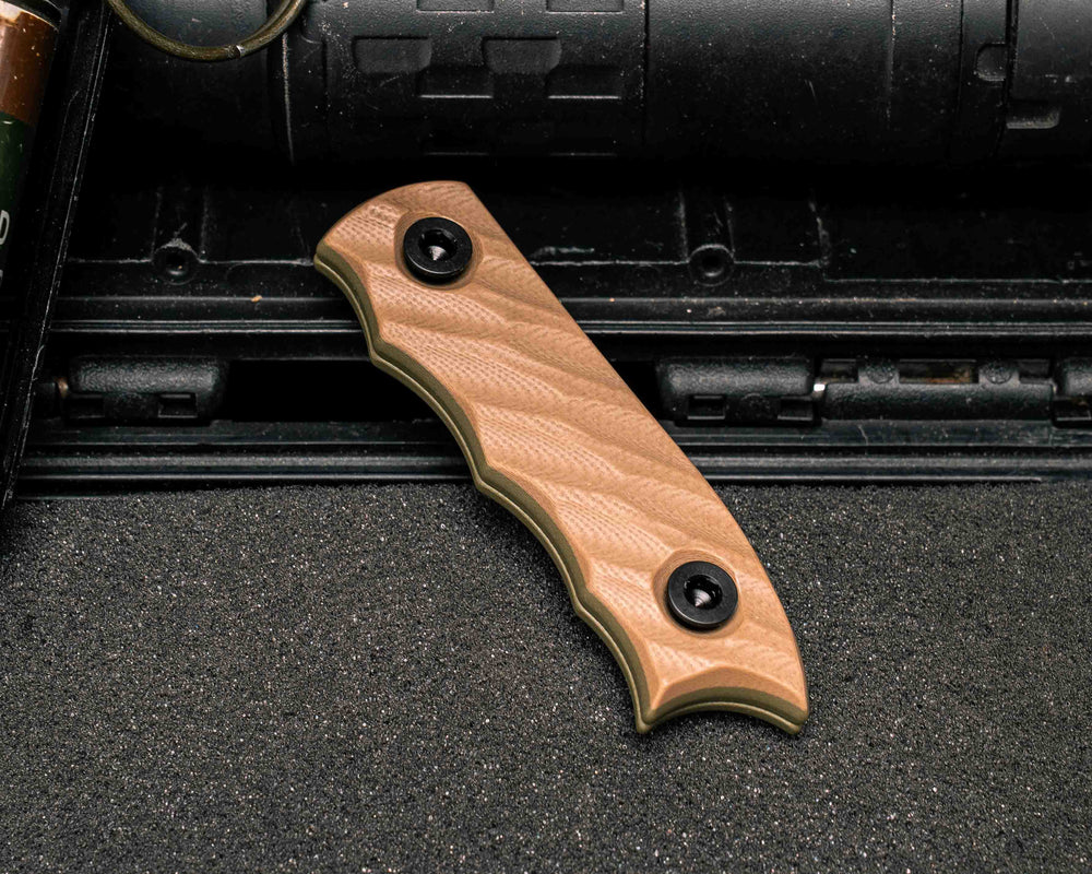 Disaster Cub Scales- Coyote and OD Green G10, Allen Bolts, Textured Grip