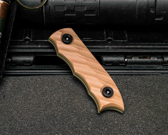 Disaster Cub Scales- Coyote and OD Green G10, Allen Bolts, Textured Grip