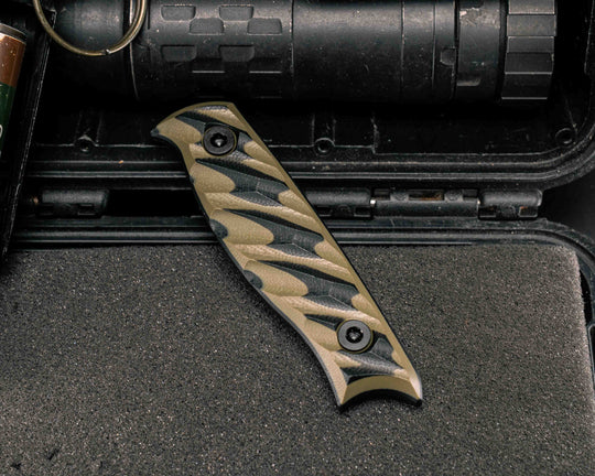 Crow Scout, Crow Jr, Crow Breakdown and Hunter Skinner Scales- Black/OD Green G10, Allen Bolts, Textured Grip