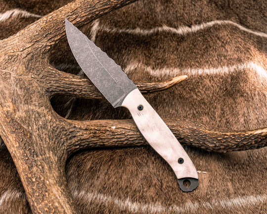 Crow Jr- Elk antler, Mosaic Pins, Textured Grip