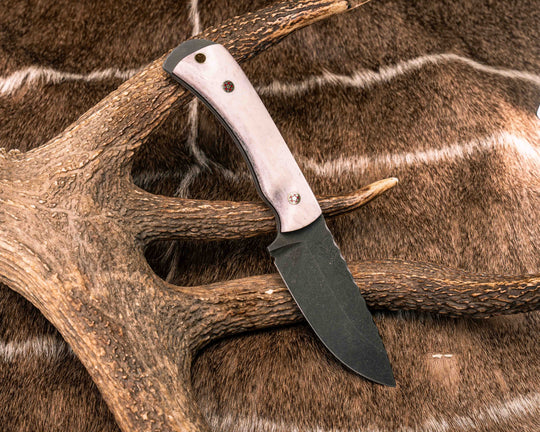 Cavner- Elk Antler, Mosaic Pins, Brass Mosaic Pins, Textured Grip