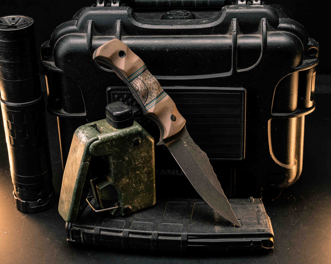 Tosahwi- Coyote G10, Forest Green G10, Coyote G10 and Black G10 Pin Striping, FDE GripX Split, CF Pin, CF Lanyard Pin, Textured Grip