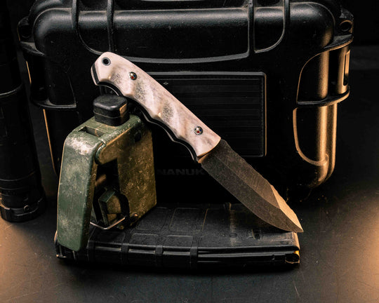 Disaster Jr- Elk Antler, Patriot Mosaic Pins, Aluminum Lanyard Pin, Textured Grip