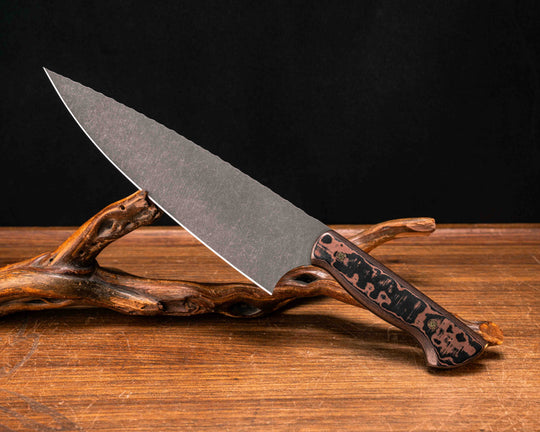 Chef Blade- Copper Camo Carbon, Mosaic Pins, Smooth Grip