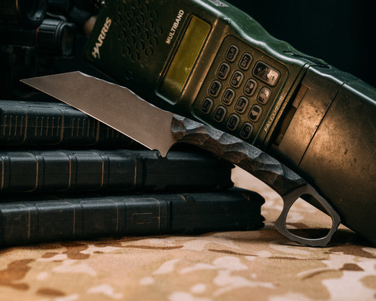 SHPOS- Mossy Oak Burlap Micarta, CF Pins, Chaos Grip