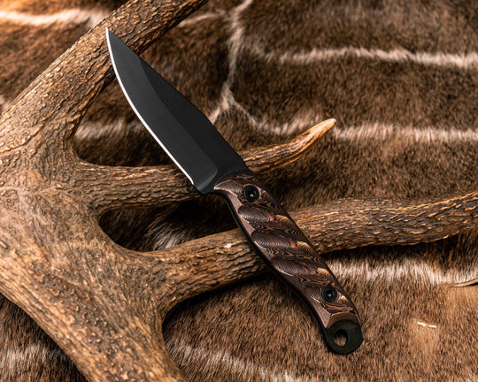 Crow Jr- Copper Camo Carbon, Armor Black Cerakote, Allen Bolts, Textured Grip