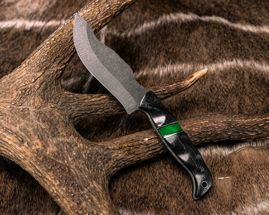 OG Skinner- Carbon, Aluminum and Black G10 Pin Striping, Green Glow Resin Split, Ancient Bog Oak, Mosaic Pins, Silver Lanyard Pin, Textured Grip, Exposed Teng, Full Spin Rock Work