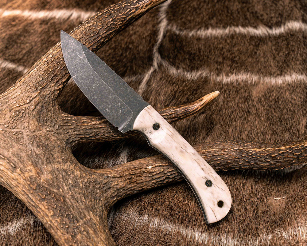 Cavner- Elk Antler, Mosaic Pins, Brass Lanyard Pin, Textured Grip
