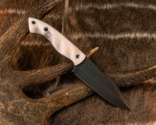 Widow Maker- Elk Antler, Mosaic Pins, Aluminum Lanyard Pin, Textured Grip