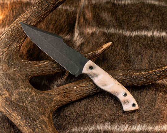 Widow Maker- Elk Antler, Mosaic Pins, Aluminum Lanyard Pin, Textured Grip