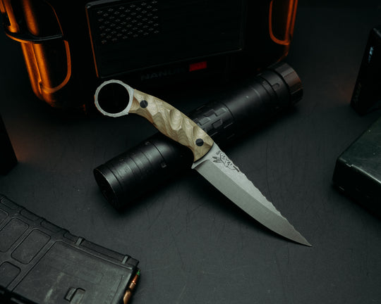 Osoraku 4"- OD Green G10, CF Pins, Chaos Grip.
