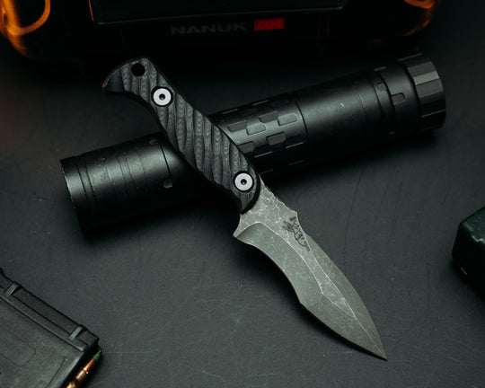Extremis MK1 - Black G10, Allen Bolts, Hollow Lanyard Hole, Iron grip