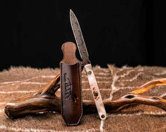 OSS Spike- Baker Forge Raindrop Pattern CopperMai- Moose Antler, Mosaic Pins, Copper Lanyard Pin, Textured Grip