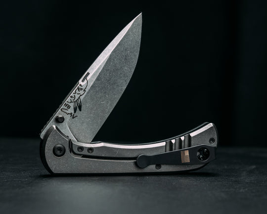 Cav Folder - Black G10, Textured Grip, TI Frame.