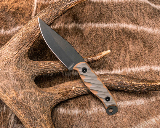 Crow Jr- Grey/Coyote G10, Allen Bolts, Textured Grip