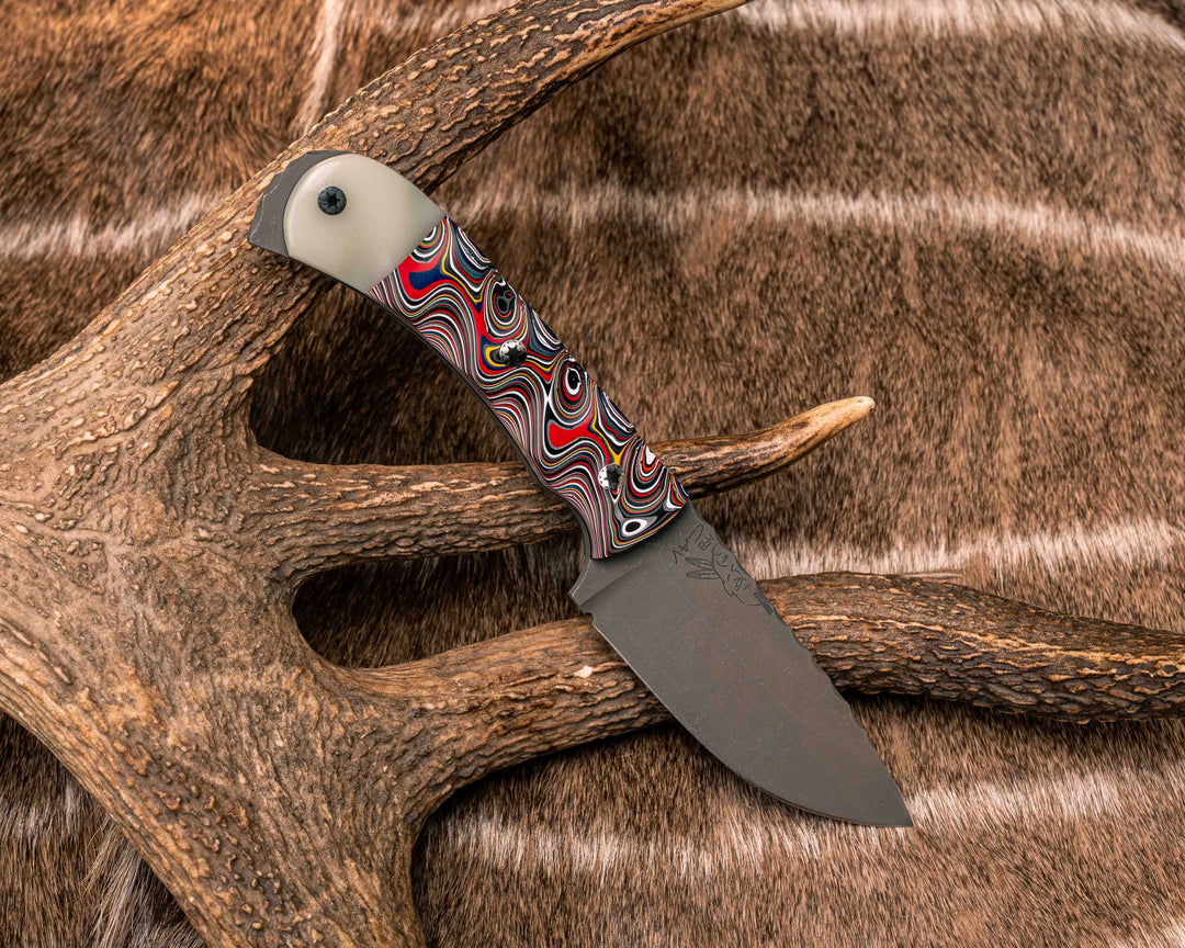Cavner- Fordite and Glow Resin, Mosaic Pins, Textured Grip