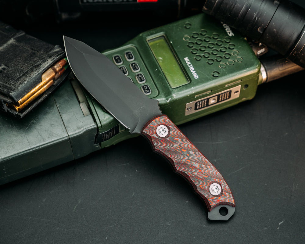 Disaster Cub - Lava Flow Carbon, Armor Black Cerakote, Ti Torx Bolts, Iron Grip