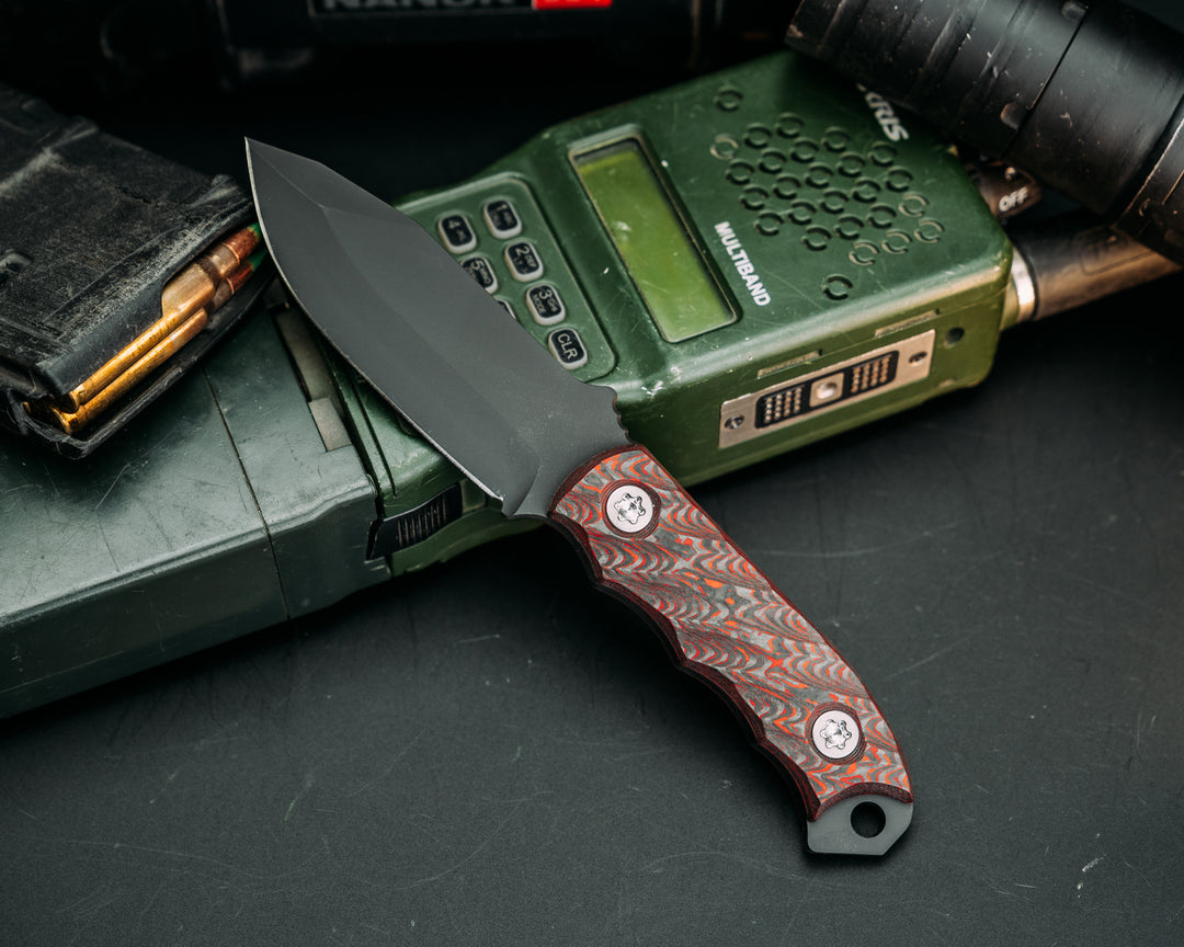Disaster Cub - Lava Flow Carbon, Armor Black Cerakote, Ti Torx Bolts, Iron Grip