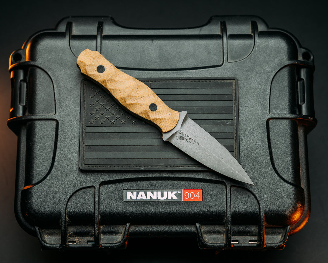 Pulse Checker - Natural Jute Micarta, CF Pins, Chaos Grip