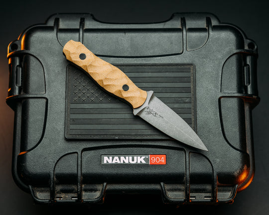 Pulse Checker - Natural Jute Micarta, CF Pins, Chaos Grip
