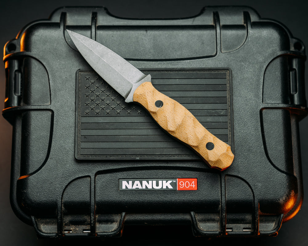 Pulse Checker - Natural Jute Micarta, CF Pins, Chaos Grip