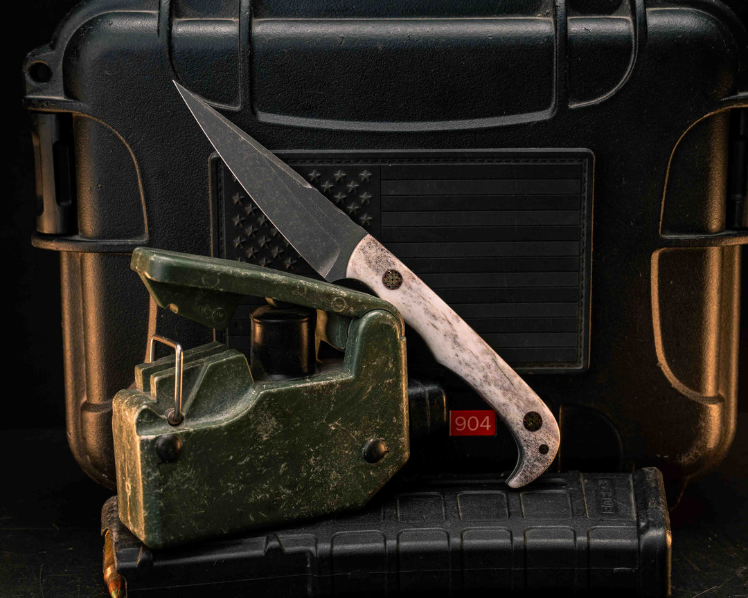Slender Man- Elk Antler, Mosaic Pins, Smooth Grip