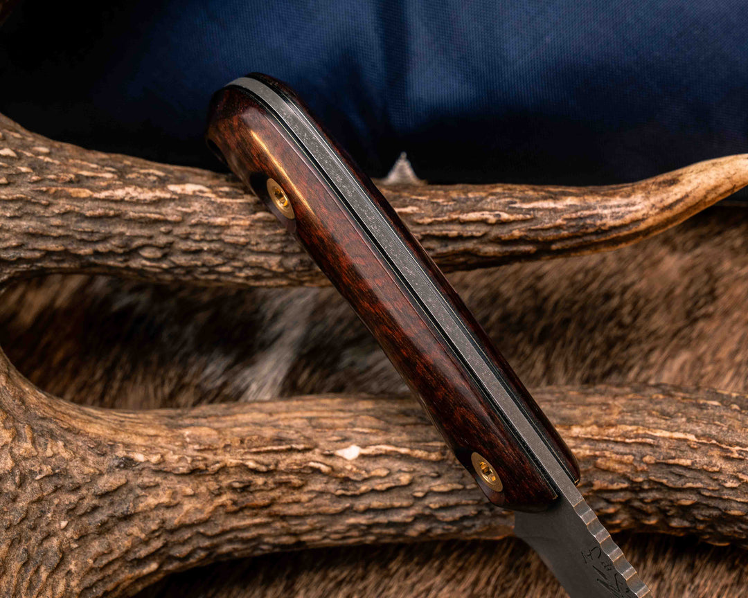 Cav Jr Back Country Semiquincentennial- Snakewood, American Flag Inlay, Red, Black G10 and Bass Liner, Brass Bolts, Smooth Grip
