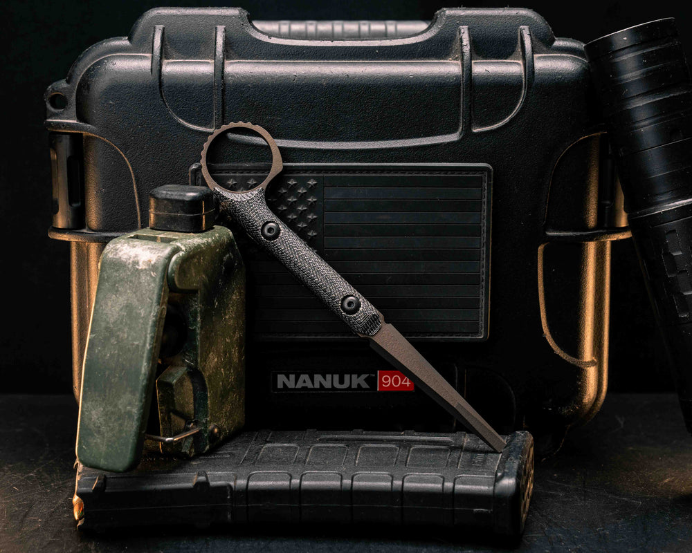 Ring Flathead Tool - Black Canvas Micarta, Midnight Bronze Cerakote, Allen Bolts, Smooth Grip