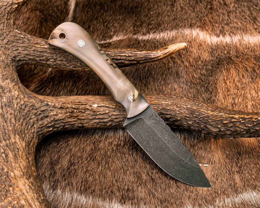 Cav Jr- Ram's Horn, Mosaic Pins, Copper Lanyard Pin, Smooth Natural Grip