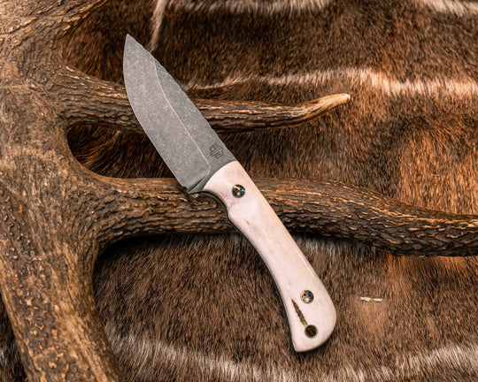 Cav Jr- Elk Antler, Patriot Mosaic Pins, Brass Lanyard Pin, Textured Grip