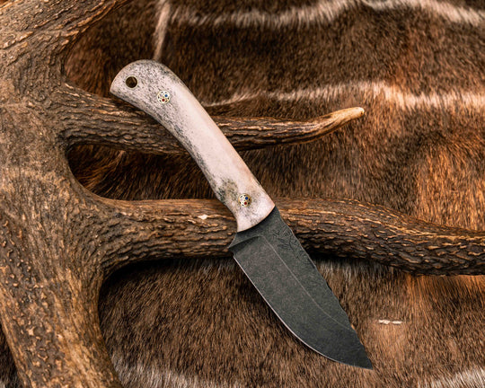 Cav Jr- Elk Antler, Patriot Mosaic Pins, Brass Lanyard Pin, Textured Grip