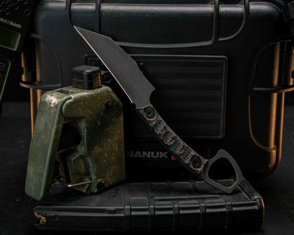 SOPHS- Black Burlap Micarta, Allen Bolts, Textured Grip