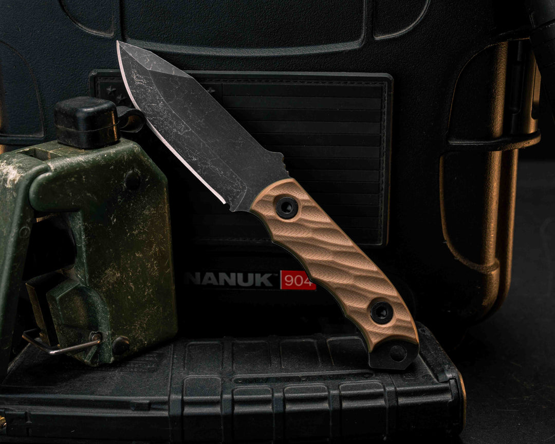 Disaster Cub- Coyote/OD Green G10, Allen Bolts, Textured Grip
