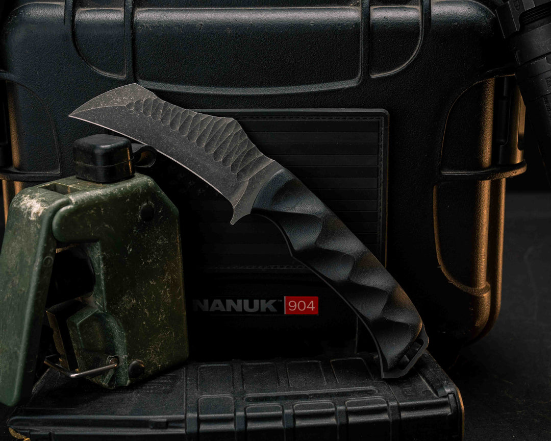 Vulture- Black G10, CF Pins, Textured Grip
