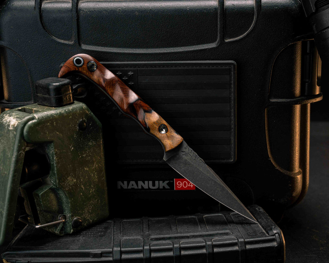 Slender Man- Desert Ironwood, Mosaic Pins, Aluminum Lanyard Pin, Textured Grip