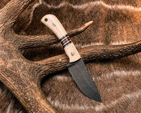 Cav Jr- Giraffe Bone, Black G10, Brass, Navy Canvas Micarta, White G10, Red Canvas Micarta Split, Patriot Mosaic Pins, Brass Lanyard Pin, Smooth Grip