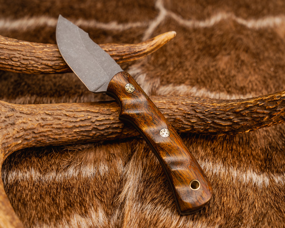 Beef Harpoon- Pheasantwood, Mosaic Pins, Brass Lanyard Pin, Grooved Grip