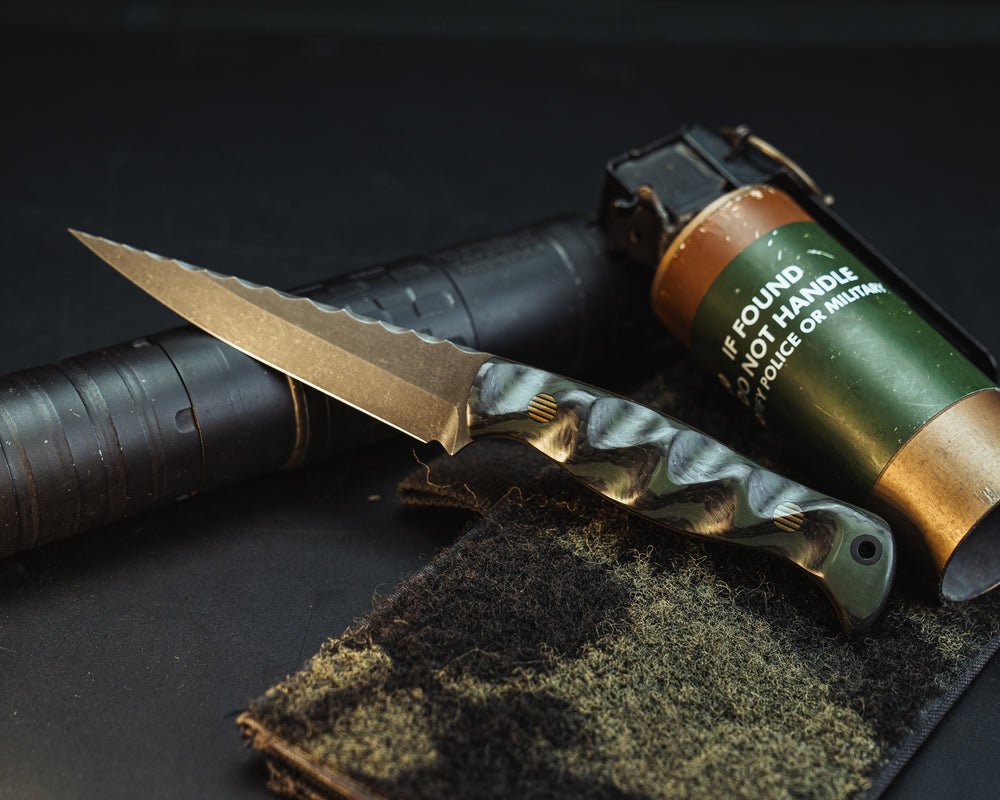 Congressman- Layered Carbon and OD Green Resin, OD Green, Coyote and Black G10 Pins, CF Lanyard Pin, Textured Grip