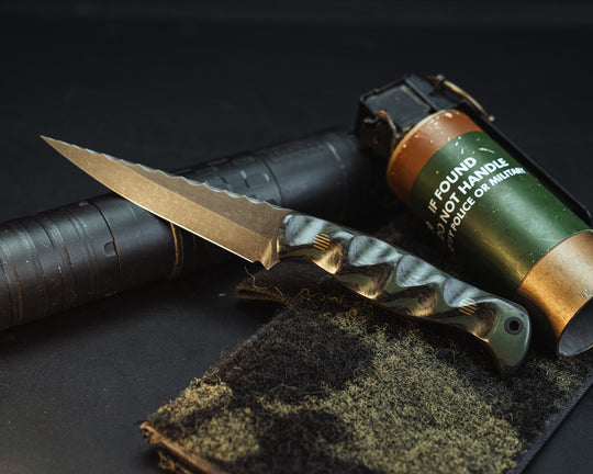 Congressman- Layered Carbon and OD Green Resin, OD Green, Coyote and Black G10 Pins, CF Lanyard Pin, Textured Grip