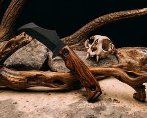 Vulture - Desert Ironwood, Armor Black Cerakote, allen bolts, smooth grip, open tang