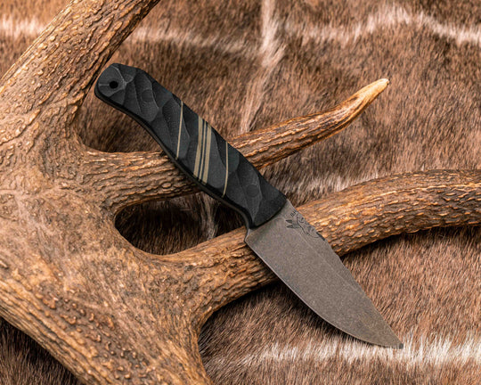 Feather Light- Black G10, OD Green and Black G10 Split, CF Pins, CF Lanyard Pin, Textured Grip