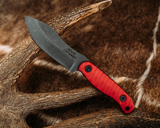 Skinner Jr - HFB x Derek Wolfe Collab - Cherry & Black G10, Allen Bolts, Iron Grip