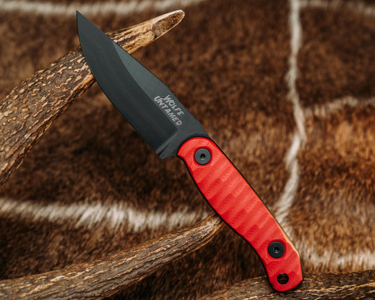 Feather Light - HFB x Derek Wolfe - Cherry and Black G10, Armor Black Cerakote, Allen Bolts, Iron Grip