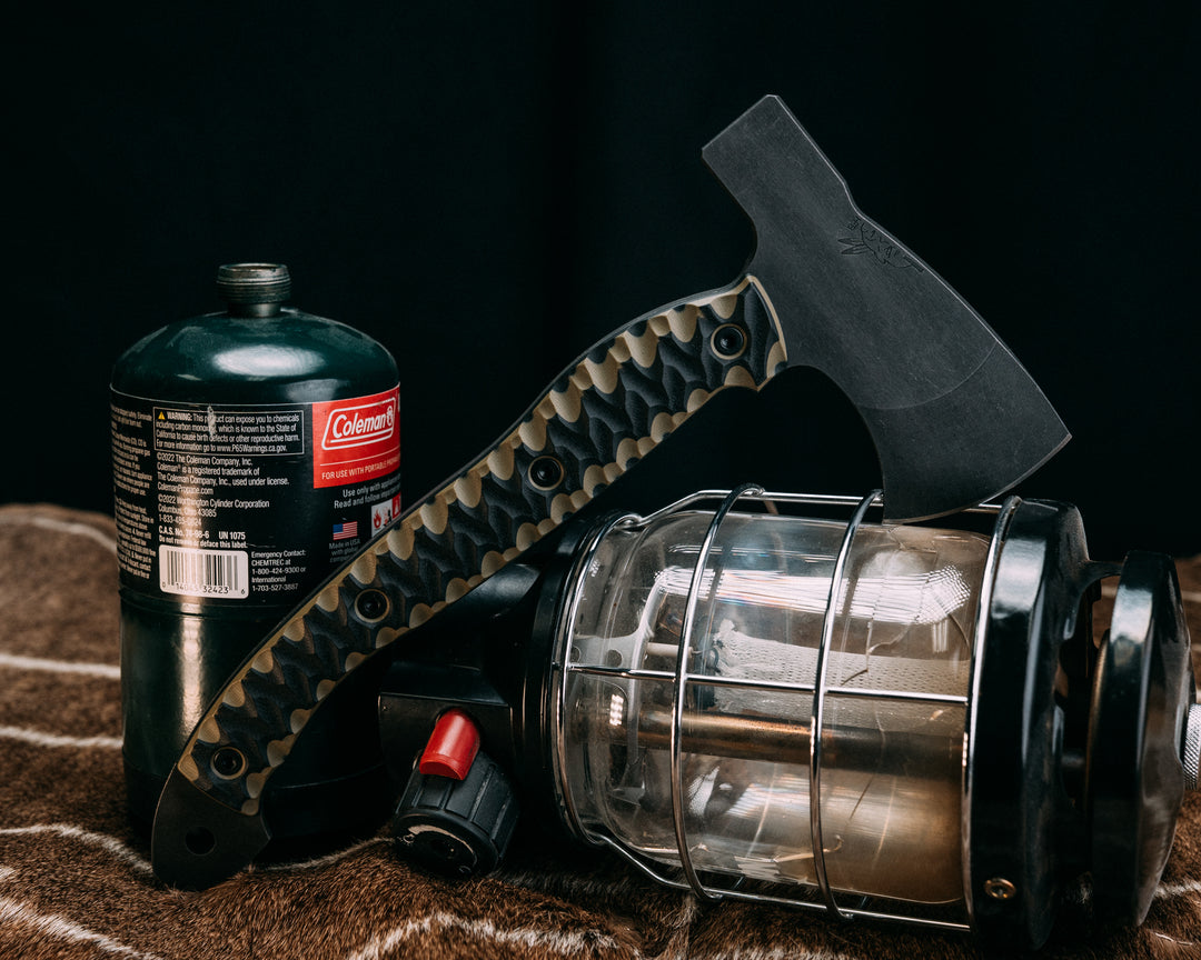 Camp Hatchet - Black & OD Green G10, Allen Bolts, Chaos Grip