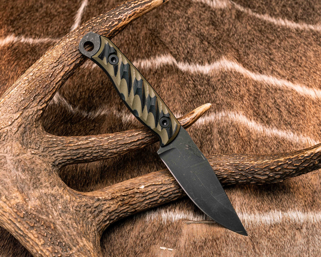 Crow Jr- Black/OD Green G10, Allen Bolts, Textured Grip