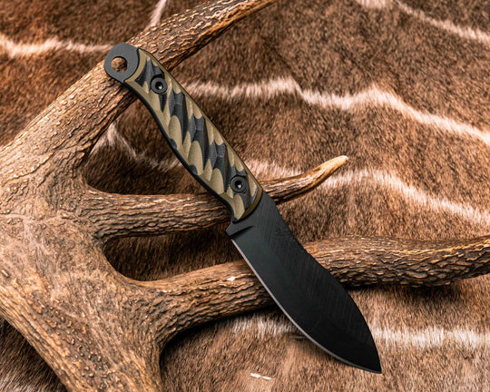 Hunter Skinner - Black/OD Green G10, Armor Black Cerakote, Allen Bolts, Textured Grip